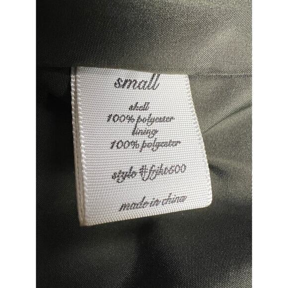 Blue Rain by Francesca's Army Green Puffer Insulated Vest Crosshatch Size S - Picture 9 of 10